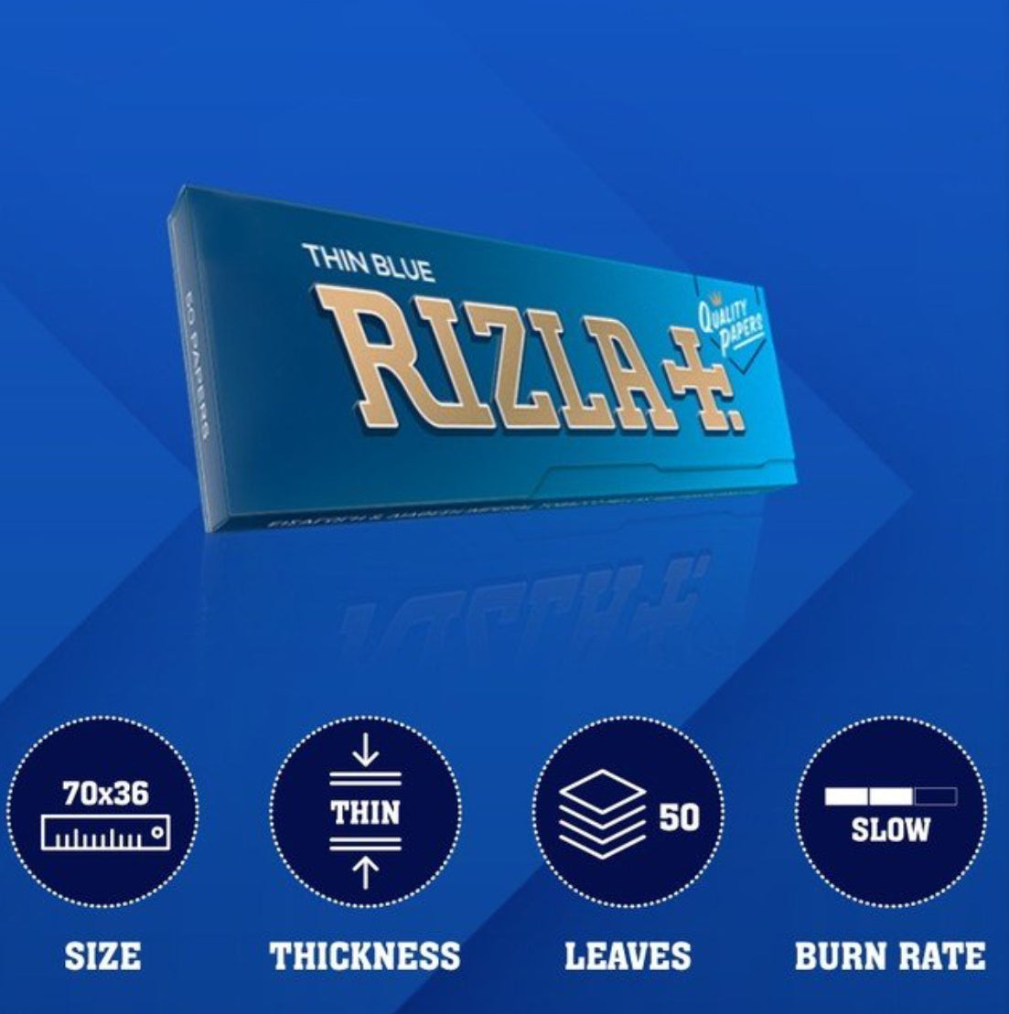 Rizla Blue Regular Size Rolling Papers - BOX OF 15 PACKS