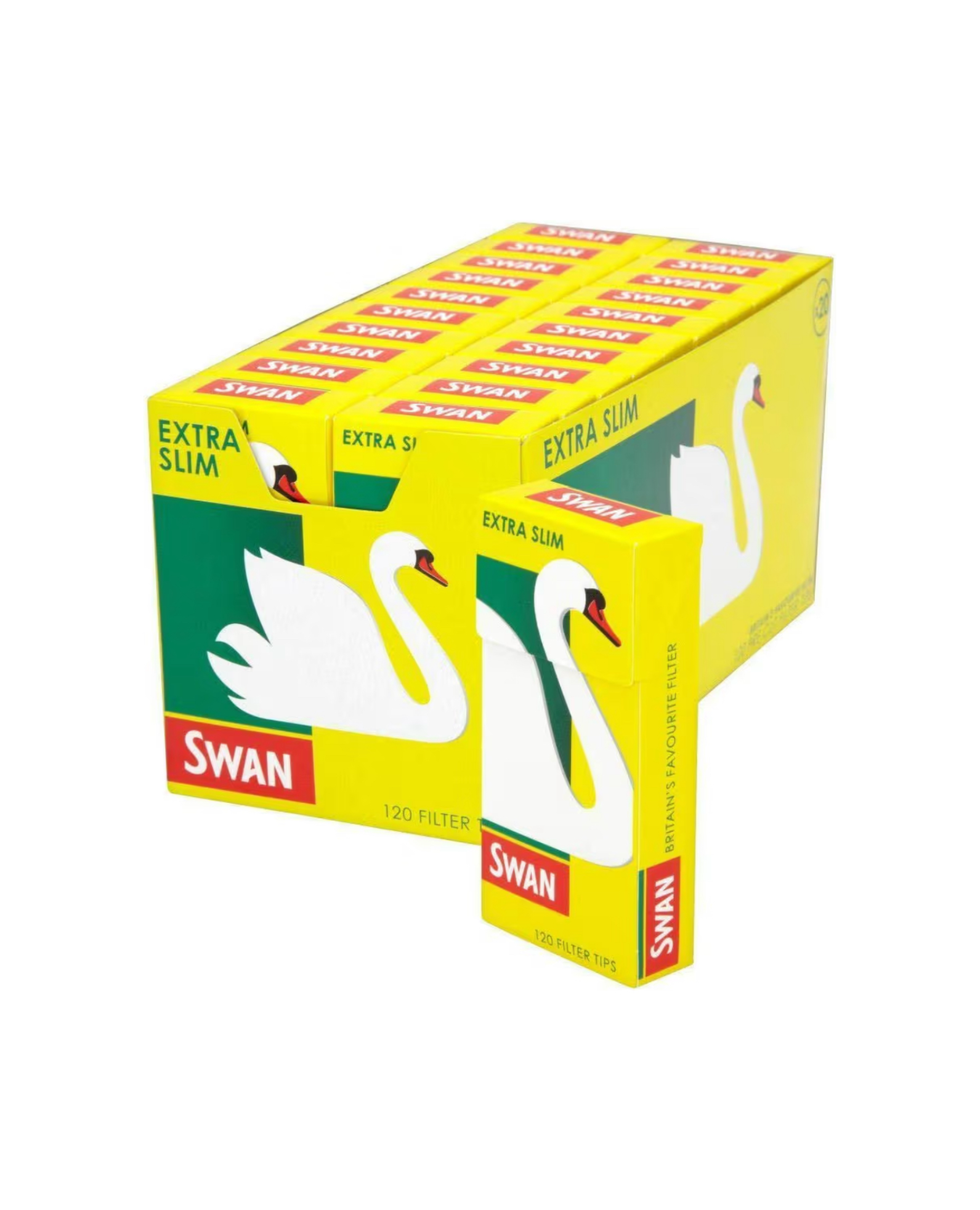 Swan Extra Slim Filter Tips - Full Box Of 20 Total 2400 Tips
