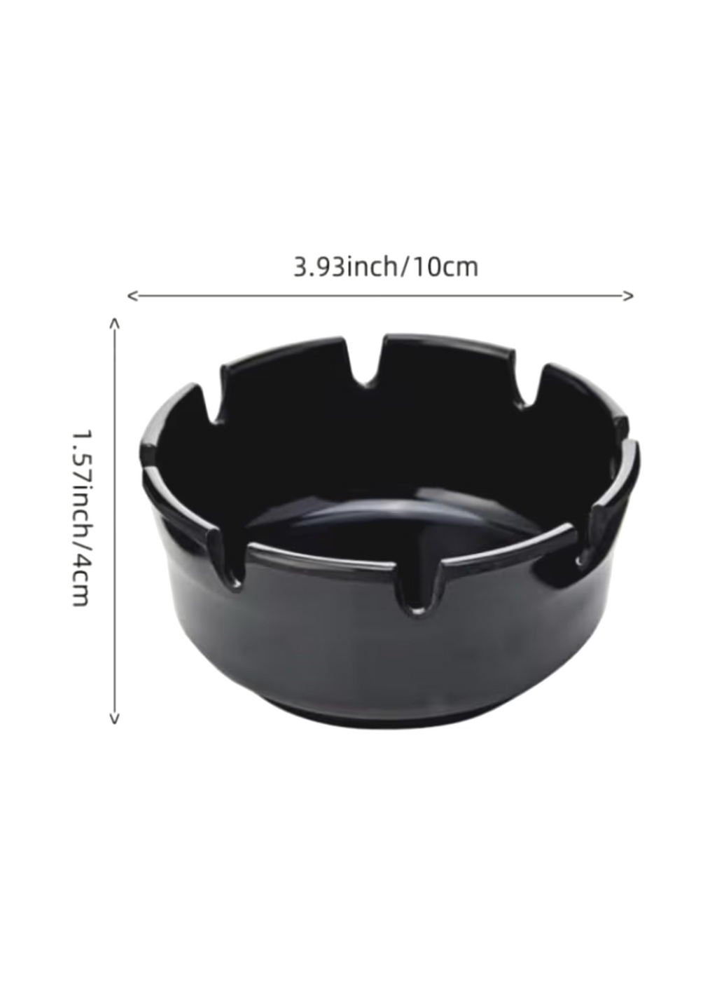 Black Ceramic Ashtray