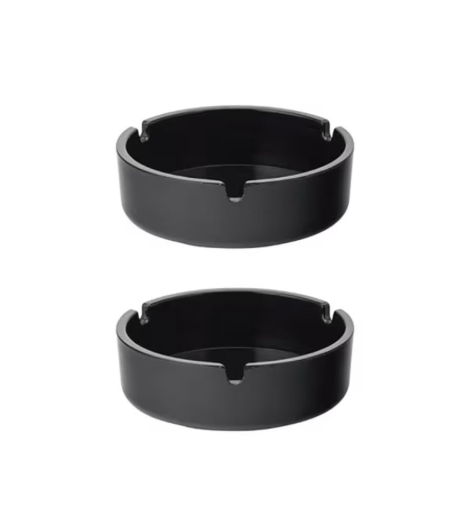 Black Melamine Ashtray - Pack of 2
