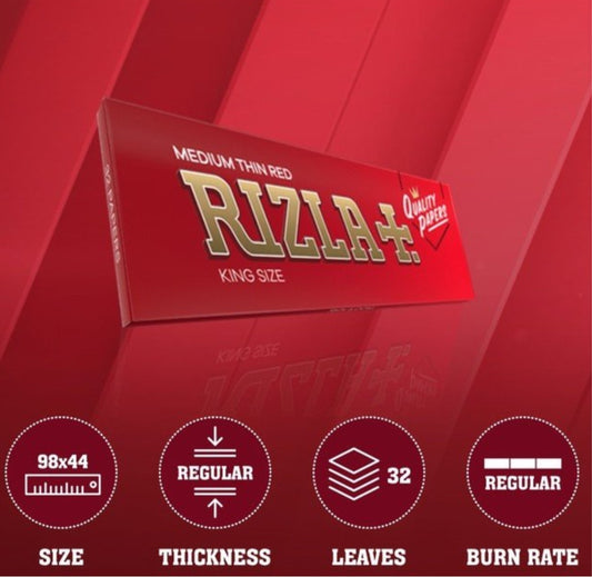 Rizla Red King Size Rolling Papers - BOX OF 15 PACKS