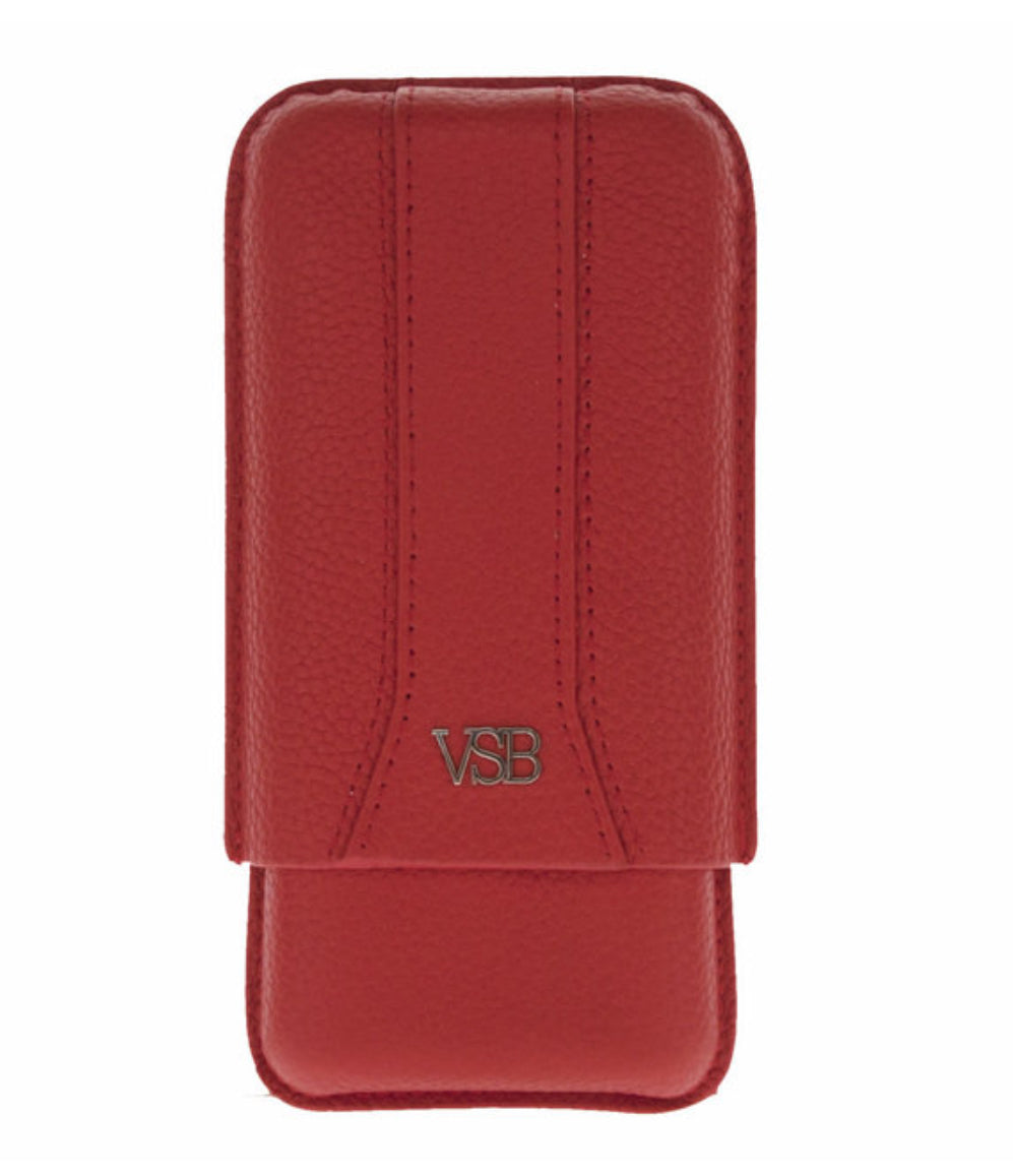 VSB London Red Leather Cigar Case