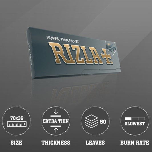 Rizla Silver Regular Size Rolling Papers - BOX OF 15 PACKS